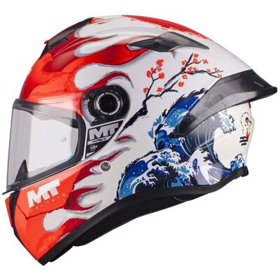 Casque intégral MT HELMETS TARGO S - YAMANAKA Blanc/Rouge/Bleu - Publicité Casque intégral MT HELMETS TARGO S - YAMANAKA Blanc/Rouge/Bleu - Publicité