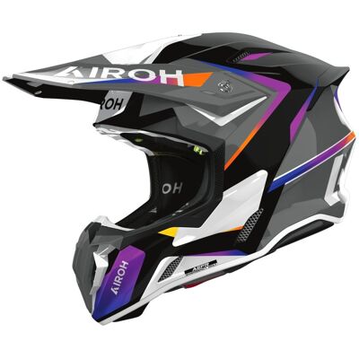 Casque cross Airoh TWIST 3 - HUSTLE 2026 Noir Violet - Publicité Casque cross Airoh TWIST 3 - HUSTLE 2026 Noir Violet - Publicité