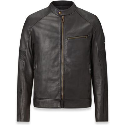 Veste en cuir Belstaff Vanguard pour moto - Noir - 2XL - Publicité Veste en cuir Belstaff Vanguard pour moto - Noir - 2XL - Publicité