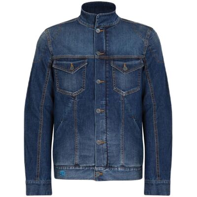 Veste Jean Moto PMJ WEST Blue - Publicité Veste Jean Moto PMJ WEST Blue - Publicité