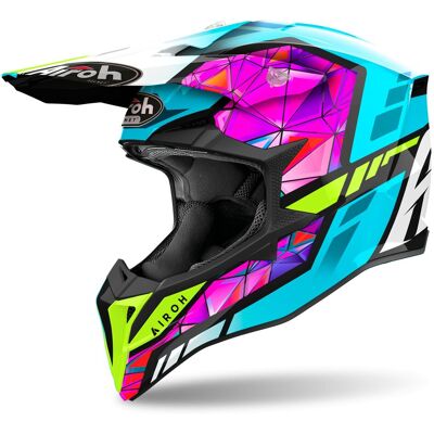 Casque Airoh Wraaap Diamond Bleu Rose Jaune 2XL - Casque de motocross - Publicité Casque Airoh Wraaap Diamond Bleu Rose Jaune 2XL - Casque de motocross - Publicité