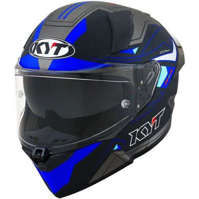 Casque intégral KYT R2R LED Black/Blue - Publicité Casque intégral KYT R2R LED Black/Blue - Publicité
