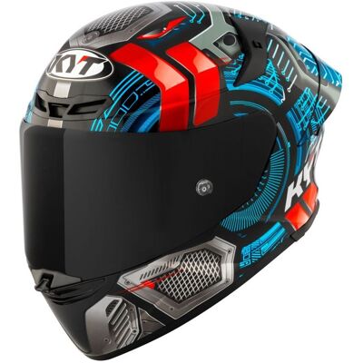 Casque intégral KYT TT-REVO SYNCHROTRON Noir/Bleu/Rouge - Publicité Casque intégral KYT TT-REVO SYNCHROTRON Noir/Bleu/Rouge - Publicité