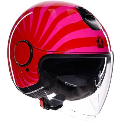 Casque jet AGV ETERES - TROPEA Rose/Rouge - Publicité Casque jet AGV ETERES - TROPEA Rose/Rouge - Publicité
