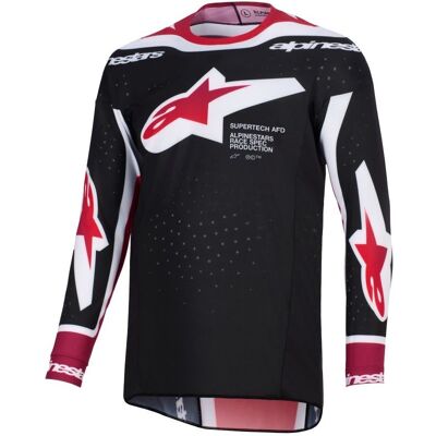 Maillot cross Alpinestars SUPERTECH - AFD V 2025 Black/Red/White - Publicité Maillot cross Alpinestars SUPERTECH - AFD V 2025 Black/Red/White - Publicité