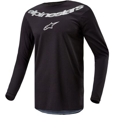 Maillot cross Alpinestars FLUID - GRAPHITE 2025 Black Silver - Publicité Maillot cross Alpinestars FLUID - GRAPHITE 2025 Black Silver - Publicité