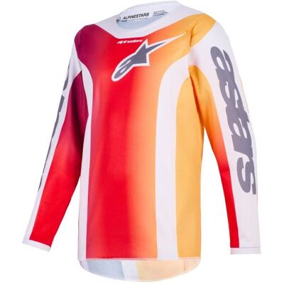 Maillot cross Alpinestars FLUID - PORTL - ENFANT 2025 Red - Publicité Maillot cross Alpinestars FLUID - PORTL - ENFANT 2025 Red - Publicité