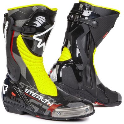 Bottes de moto Stylmartin Stealth Evo Air - Noir Jaune - 43 - Publicité Bottes de moto Stylmartin Stealth Evo Air - Noir Jaune - 43 - Publicité