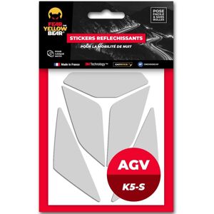 Stickers Réfléchissants Fear The Yellow Bear REPLICA AGV K5 / K1 White - Publicité Stickers Réfléchissants Fear The Yellow Bear REPLICA AGV K5 / K1 White - Publicité