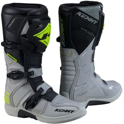 Bottes cross Kenny TRACK T2 2025 Grey Neon Yellow - Publicité Bottes cross Kenny TRACK T2 2025 Grey Neon Yellow - Publicité