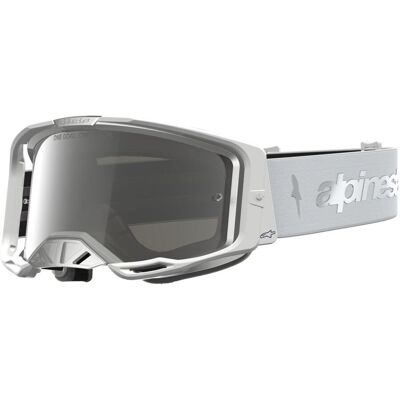 Masque cross Alpinestars VISION 8 AMBER 2027 White Silver - Publicité Masque cross Alpinestars VISION 8 AMBER 2027 White Silver - Publicité