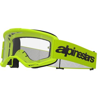Masque cross Alpinestars VISION 3 WORDMARK 2025 Yellow fluo - Publicité Masque cross Alpinestars VISION 3 WORDMARK 2025 Yellow fluo - Publicité