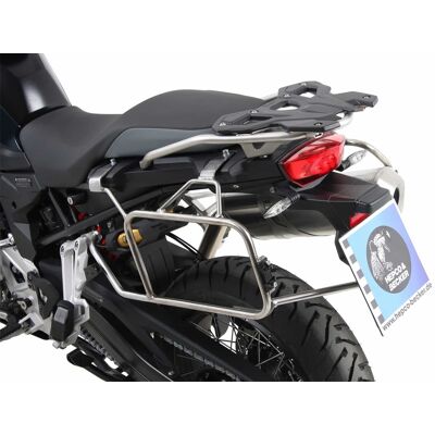 Support valises Hepco & Becker Cutout - argent/Acier inoxydable - Publicité Support valises Hepco & Becker Cutout - argent/Acier inoxydable - Publicité