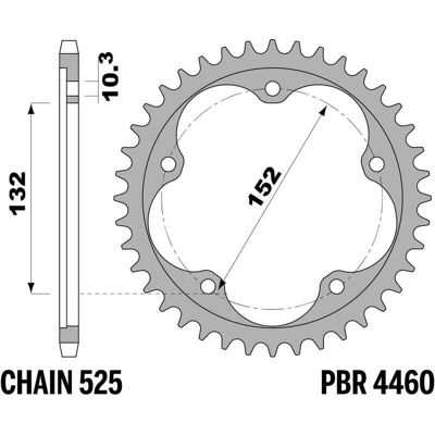 Couronne PBR Acier Renforcé - 525 43 dents - Publicité Couronne PBR Acier Renforcé - 525 43 dents - Publicité