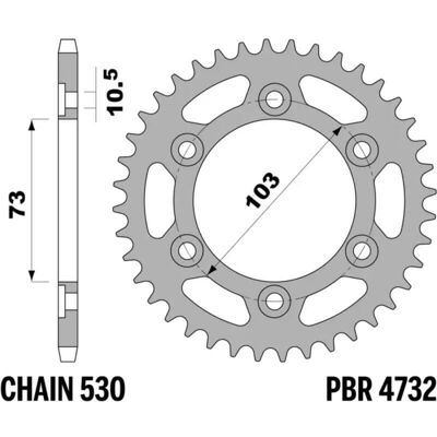 Couronne PBR acier standard - 525 43 dents - Publicité Couronne PBR acier standard - 525 43 dents - Publicité