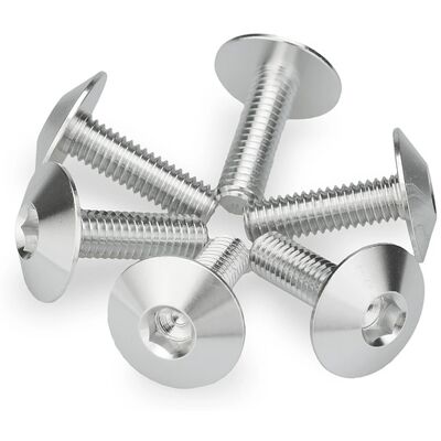 Kit Visserie Carénage Puig En Aluminium Anodisé Bulles Argent 6 Vis M6x20 Tête diamètre 16,8mm - Publicité Kit Visserie Carénage Puig En Aluminium Anodisé Bulles Argent 6 Vis M6x20 Tête diamètre 16,8mm - Publicité