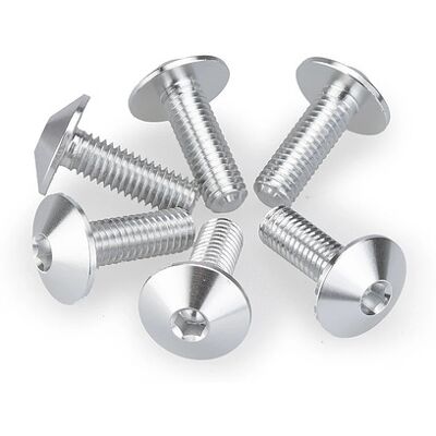 Kit Visserie Carénage Puig En Aluminium Anodisé Bulles Argent 6 Vis M5x15 Tête diamètre 11,8mm - Publicité Kit Visserie Carénage Puig En Aluminium Anodisé Bulles Argent 6 Vis M5x15 Tête diamètre 11,8mm - Publicité