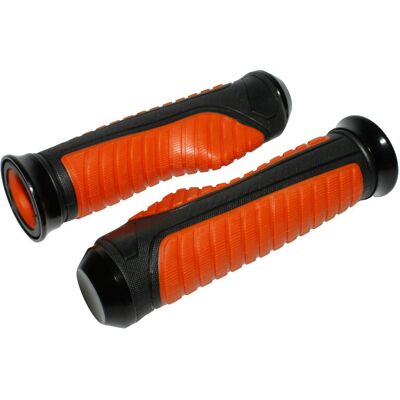 Poignées de guidon Replay ON ROAD ANATOMIC ORANGE 127mm - CLOSED END PAIRE - Publicité Poignées de guidon Replay ON ROAD ANATOMIC ORANGE 127mm - CLOSED END PAIRE - Publicité
