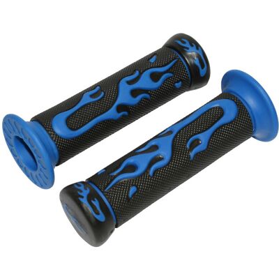 Poignées de guidon Replay SCOOT FLAMING BLEU - CLOSED END PAIRE - Publicité Poignées de guidon Replay SCOOT FLAMING BLEU - CLOSED END PAIRE - Publicité