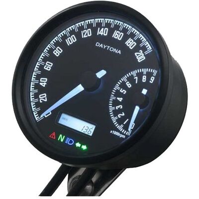 Compteur Digital Daytona velona- W noir VITESSE 200 KMH - COMPTE TOUR 9000 TOURS Noir - Publicité Compteur Digital Daytona velona- W noir VITESSE 200 KMH - COMPTE TOUR 9000 TOURS Noir - Publicité
