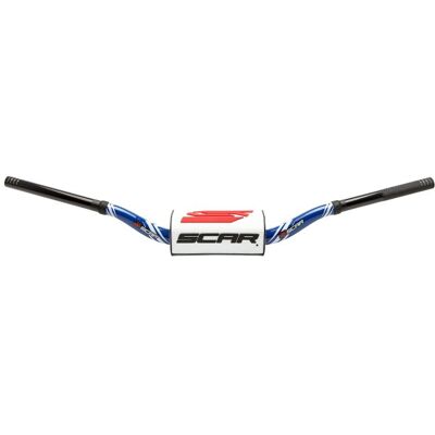 Guidon Scar O² COLOR Ø28,6 - 65/85 Low Mini Style BLUE White - Publicité Guidon Scar O² COLOR Ø28,6 - 65/85 Low Mini Style BLUE White - Publicité