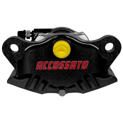 ACCOSSATO Étrier de frein arrière CNC noir - Entraxe 84 mm - Plaquettes organiques - Publicité ACCOSSATO Étrier de frein arrière CNC noir - Entraxe 84 mm - Plaquettes organiques - Publicité