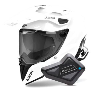 Airoh Commander 2 Color White + Kit Bluetooth BT Mini