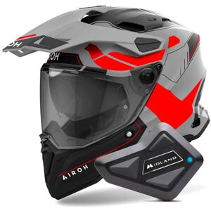 Airoh Commander 2 Reveal Red Fluo Matt + Kit Bluetooth BT Mini