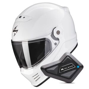 Scorpion Covert FX Solid White + Kit Bluetooth BT Mini