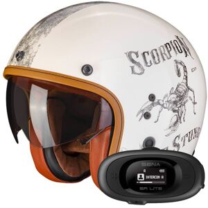 Scorpion Belfast Evo Pique Beige Black + Kit bluetooth 5R Lite