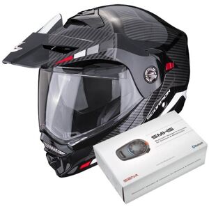 Scorpion ADX-2 Camino Black Silver Red + Kit Bluetooth SMH5