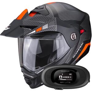 Scorpion ADX-2 Camino Matt Black Silver Orange + Kit bluetooth 5R Lite