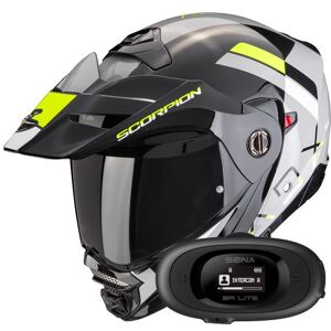 Scorpion ADX-2 Galane Grey Black Neon Yellow + Kit bluetooth 5R Lite Solo