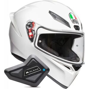 AGV K1 S Mono White + Kit Bluetooth BT Mini