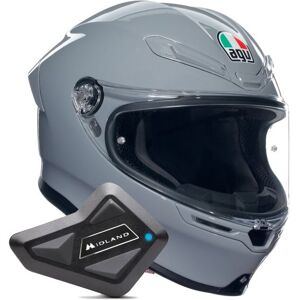 AGV K6 S Mono Nardo Grey + Kit Bluetooth BT Mini