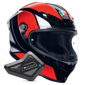 AGV K6 S Multi Hyphen Black Red White + Kit Bluetooth BT Mini