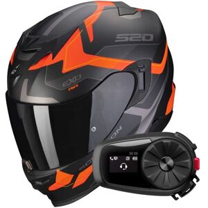 Scorpion Exo 520 Evo Air Elan Matt Black Orange + Kit Bluetooth 5S