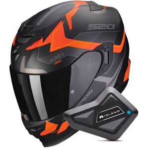 Scorpion Exo 520 Evo Air Elan Matt Black Orange + Kit Bluetooth BT Mini