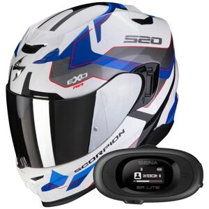 Scorpion Exo 520 Evo Air Elan White Blue + Kit bluetooth 5R Lite