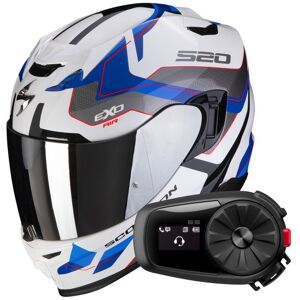 Scorpion Exo 520 Evo Air Elan White Blue + Kit Bluetooth 5S