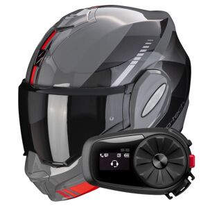 Scorpion Exo Tech Evo Genre Grey Black Red + Kit Bluetooth 5S