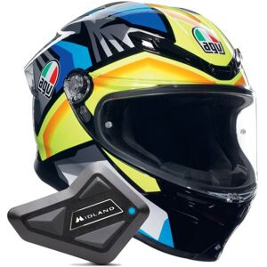 AGV K6 S Multi Joan Black Blue Yellow + Kit Bluetooth BT Mini