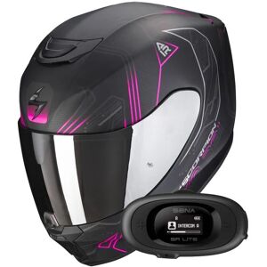 Scorpion Exo 391 Spada Matt Black Pink + Kit bluetooth 5R Lite