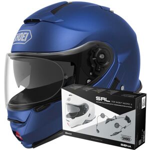 Shoei Neotec II Matt Blue Metal + Intercom Sena Neotec II SRL-02