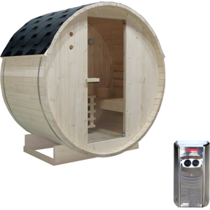 Vente-unique.com Sauna d'extérieur 2 places avec poêle 3,5KW - L185 x P120 x H190 cm - ISOKYRO