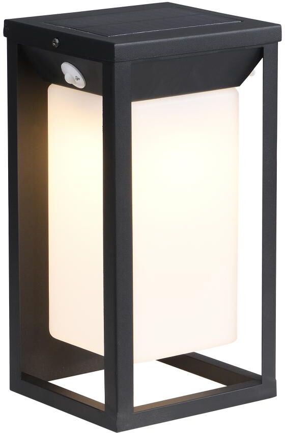 SOLARGEO Applique d'extérieur solaire à LED - L. 15 x H. 30 cm - Métal - Noir - FOZZANO