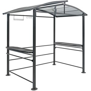 Vente-unique.com Abri pour barbecue en acier L240 x l150 x H230 cm - EMBERIO