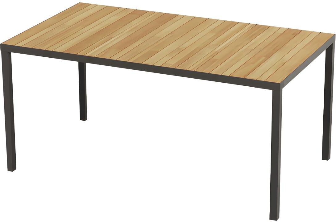 Table à manger de jardin en acacia et aluminium anthracite - 6 couverts - L160 cm - MILIES de MYLIA