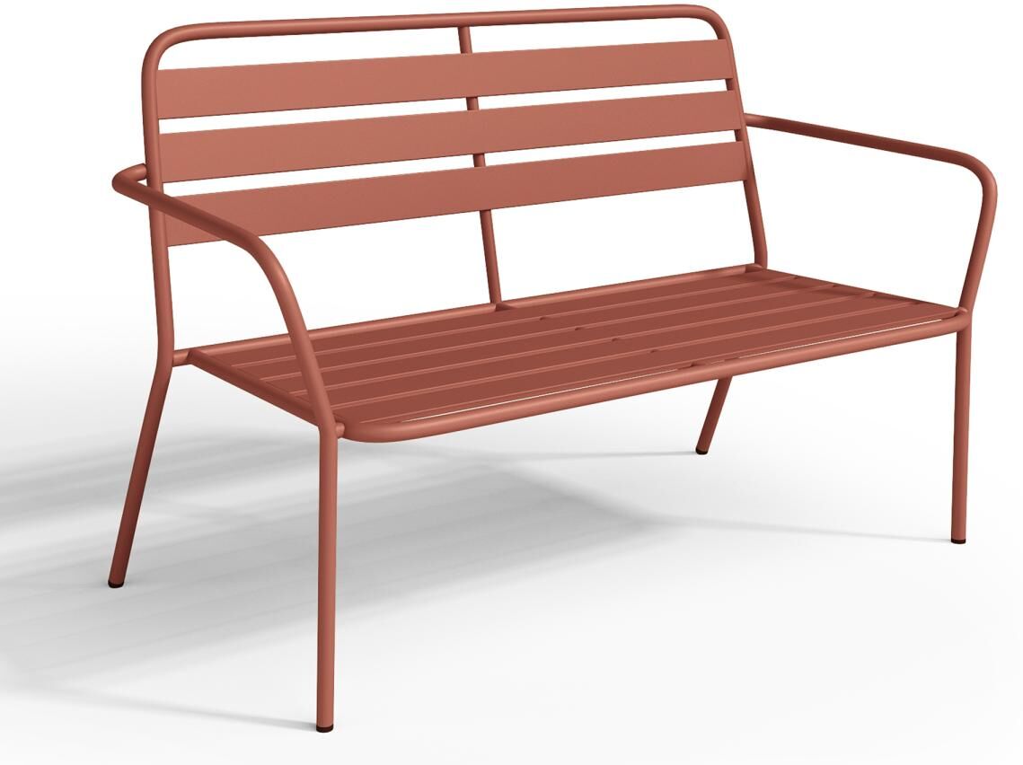 Banc de jardin en métal - Terracotta - MIRMANDE de MYLIA