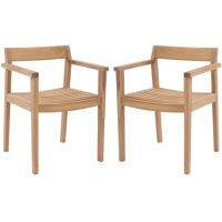 Lot de 2 fauteuils de jardin en teck – Naturel clair – ALLENDE de MYLIA